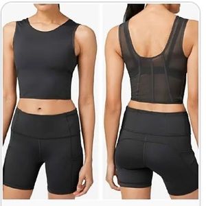 Lululemon WHITE Femme Force Crop Tank Top